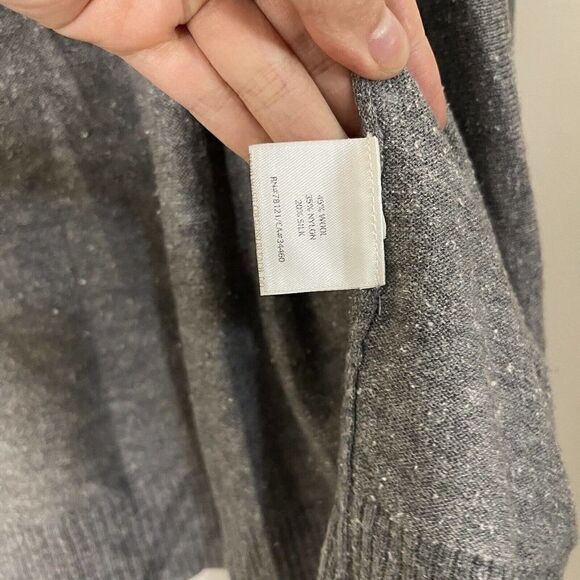 Eileen Fisher Gray Casual wool blend knit cardigan sweater with pockets size M - Picture 4 of 8